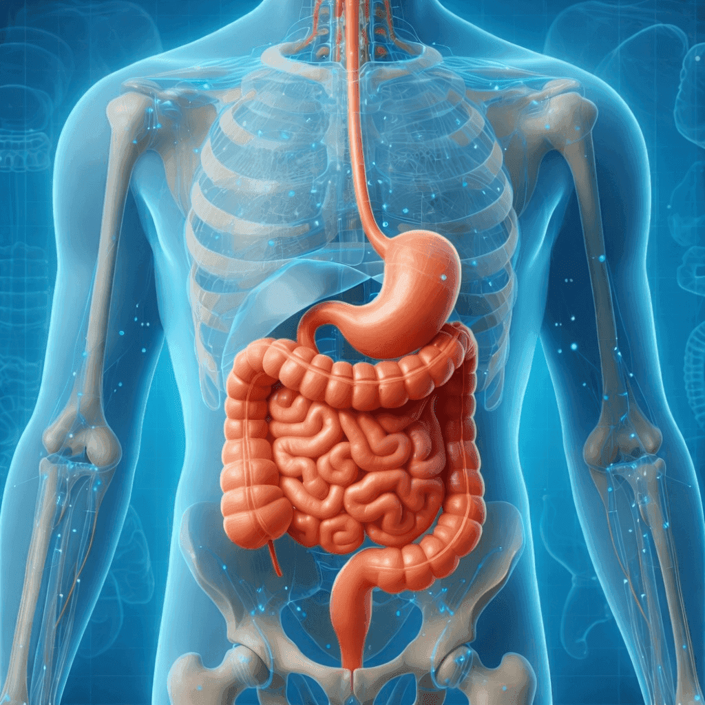 Anatomical illustration of the digestive system