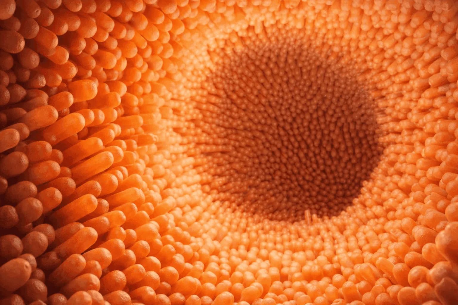 Close-up of intestinal structure